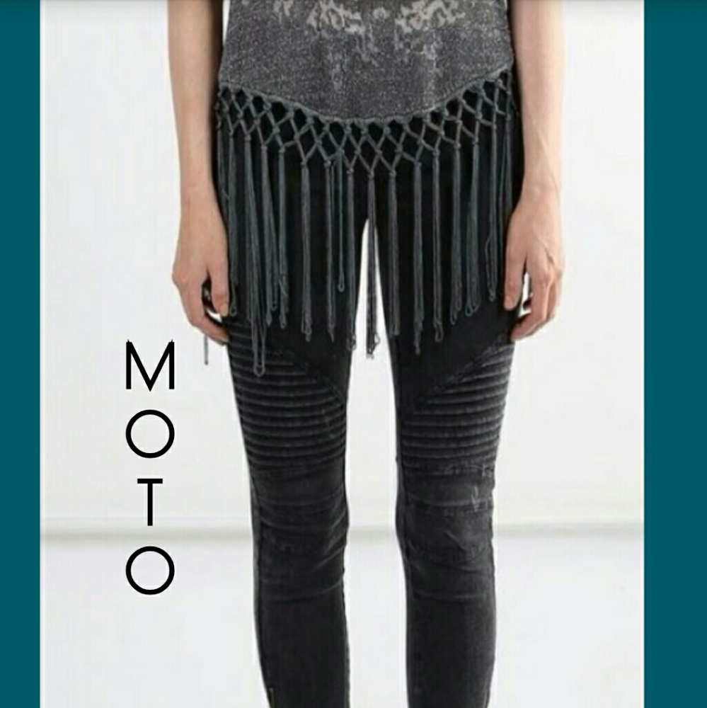 1 LEFT! Black Moto Jeggings